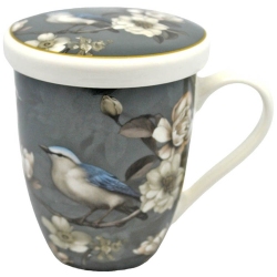 Κούπα πορσελάνης με καπάκι Σπουργίτι γκρι 340cc Ankor 832071