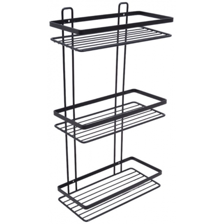 Ραφιέρα μπάνιου μεταλλική 3 θέσεων μαύρη 25x12x46εκ Ankor 835775