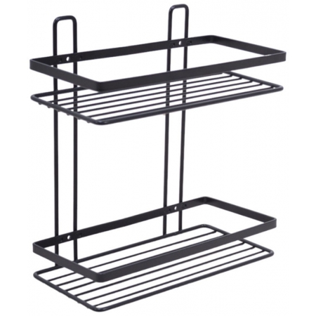 Ραφιέρα μπάνιου μεταλλική 2 θέσεων μαύρη 25x12x26.5εκ Ankor 835782