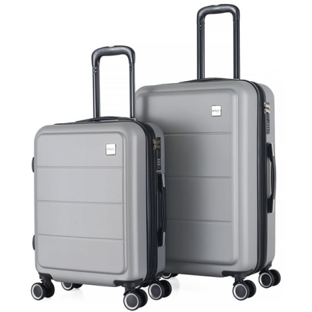 Σετ 2 βαλίτσες ταξιδίου ασημί 55εκ-65εκ Ankor 836185