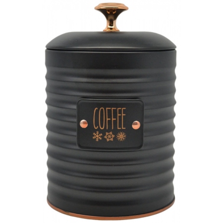 Βάζο αποθήκευσης μεταλλικό Coffee μαύρο 10.5x16.5εκ Ankor 836604
