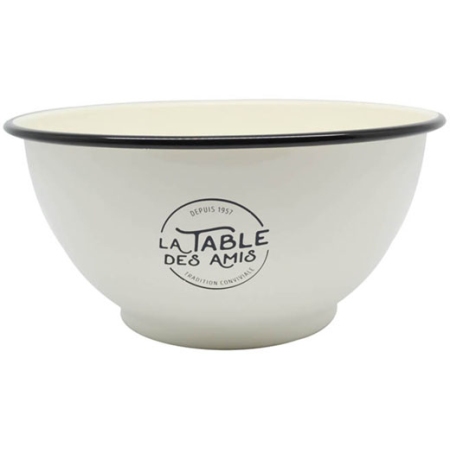 Σαλατιέρα εμαγιέ λευκό-μαύρο 26.5x13.2εκ Ankor ΚΑ4596