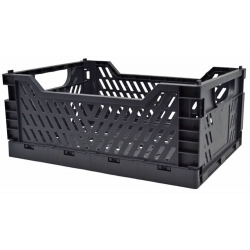 Καλάθι αποθήκευσης πλαστικό μαύρο 25.5x16.5x10.5εκ Ankor 825028