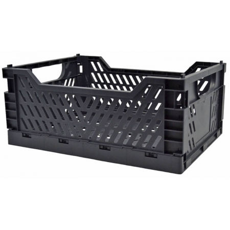Καλάθι αποθήκευσης πλαστικό μαύρο 25.5x16.5x10.5εκ Ankor 825028