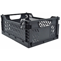 Καλάθι αποθήκευσης πλαστικό μαύρο 34x24.5x14.5εκ Ankor 825059