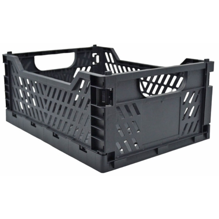 Καλάθι αποθήκευσης πλαστικό μαύρο 34x24.5x14.5εκ Ankor 825059