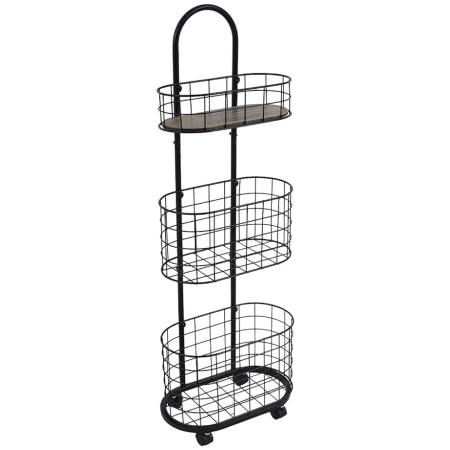 Μανάβης τρόλλεϋ μεταλλικός 3 θέσεων μαύρος 32x19x93εκ Ankor 836062