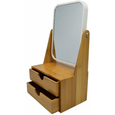 Μπιζουτιέρα μπαμπού με 2 συρτάρια και καθρέφτη 16x11x30 Ankor 777198