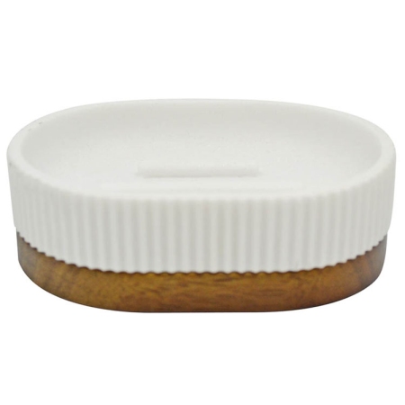 Σαπουνοθήκη μπάνιου πολυεστερική λευκή 11x8.2x3.5εκ Ankor 829385