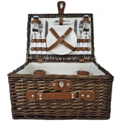 Καλάθι πικνίκ υφασμάτινο-ψάθινο natural 41x30x21εκ Ankor 839773