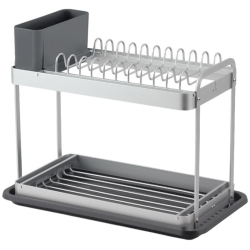 Πιατοθήκη 2όροφη αλουμινίου ασημί-γκρι 42x24x34.5εκ Ankor 840229