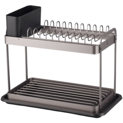 Πιατοθήκη 2όροφη αλουμινίου γκρι-μαύρο 42x24x34.5εκ Ankor 840236