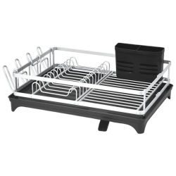 Πιατοθήκη αλουμινίου ασημί-μαύρο 46x30x12εκ Ankor 838516