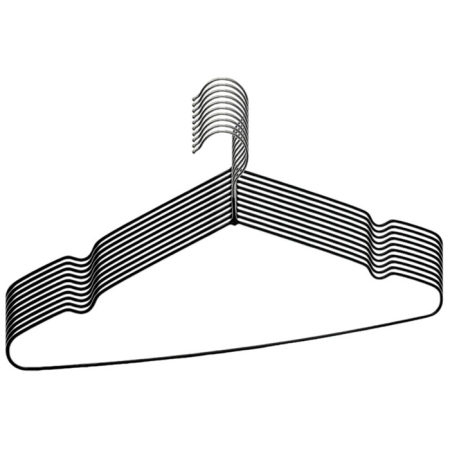 Κρεμάστρες ρούχων μεταλλικές σετ 10 τεμαχίων μαύρο 41x18.5εκ Ankor 841967