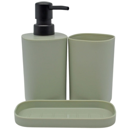 Αξεσουάρ μπάνιου σετ 3 τεμαχίων πλαστικό μέντα Ankor 842124