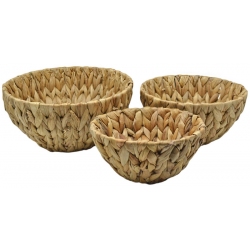 Καλάθια ψάθινα σετ 3 τεμαχίων natural Ankor 841783
