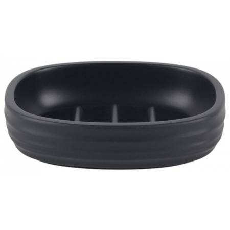 Σαπουνοθήκη μπάνιου πολυεστερική ανθρακί 11.5x9.5x3εκ Ankor 845224