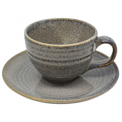 Φλυτζάνια καφέ σετ 6 τεμαχίων κεραμικά γκρι 160cc Ankor 847792