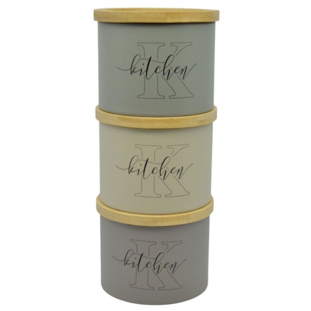 Βάζα αποθήκευσης σετ 3 τεμαχίων μεταλλικά 11x9.5εκ Ankor 846795