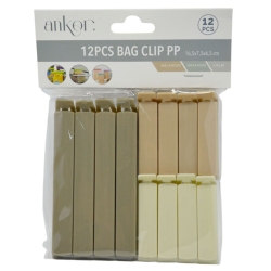 Κλιπς σακούλας σετ 12 τεμαχίων taupe Ankor 847068