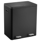 Κάδος απορριμμάτων διιπλός ανοξείδωτος μαύρος 46.5x36x53εκ Ankor 850259