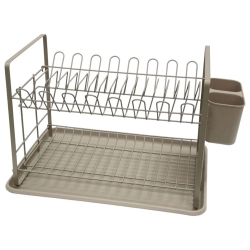 Πιατοθήκη 2όροφη μεταλλική taupe 48x32x29εκ Ankor 851447