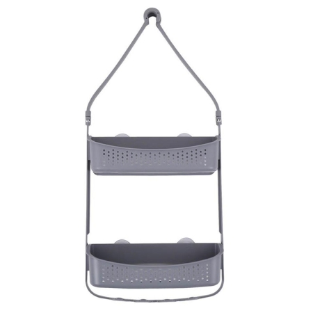 Ραφιέρα μπάνιου κρεμαστή σιλικόνης γκρι 32x11x69εκ Ankor 803965