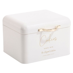 Μπισκοτιέρα μεταλλική Cookies λευκή 20x22x14εκ Ankor 850150