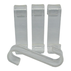 Κρεμάστρες πόρτας σετ 4 τεμαχίων πλαστικό διάφανο 3.2x6.5x12.5εκ Ankor 770328