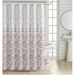 Κουρτίνα μπάνιου πολυεστερική Φύλλα λευκό-σάπιο μήλο 180x180εκ Ankor 846184