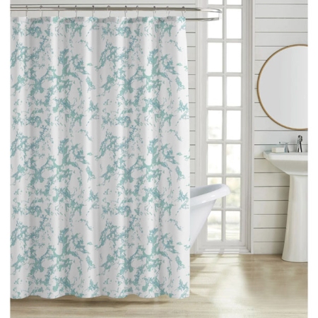 Κουρτίνα μπάνιου πολυεστερική Μάρμαρο λευκό-τιρκουάζ 180x180εκ Ankor 846269