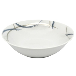 Σαλατιέρα πορσελάνης Γραμμές λευκό-γκρι 23x6.5εκ Ankor R2401-090