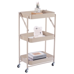 Μανάβης τρόλλεϋ μεταλλικός 3 θέσεων taupe 46x29x77εκ Ankor 852987