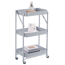 Μανάβης τρόλλεϋ μεταλλικός 3 θέσεων γκρι 46x29x77εκ Ankor 852970