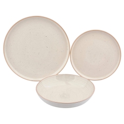 Πιάτα stoneware σετ 18 τεμαχίων μπεζ Ankor 85350-18