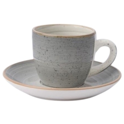 Φλυτζάνια καφέ σετ 6 τεμαχίων stoneware γκρι 90cc Ankor 853588