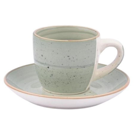 Φλυτζάνια καφέ σετ 6 τεμαχίων stoneware μέντα 90cc Ankor 853595