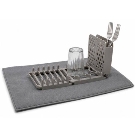 Πιατοθήκη πλαστική με πανάκι microfiber γκρι 50x38x13.5εκ Ankor W7809A