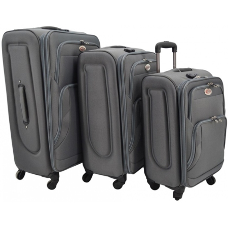 Σετ 3 Βαλίτσες ταξιδίου Ankor 50εκ-60εκ-70εκ γκρι Ankor 782963