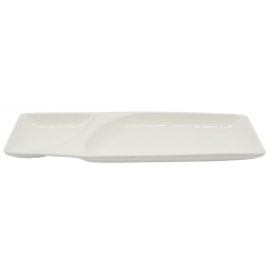 Πιατέλα δύο θέσεων πορσελάνινη λευκή 29εκ Ankor 784424