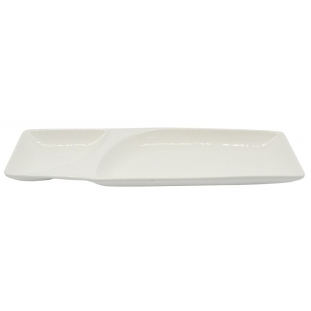 Πιατέλα δύο θέσεων πορσελάνινη λευκή 29εκ Ankor 784424