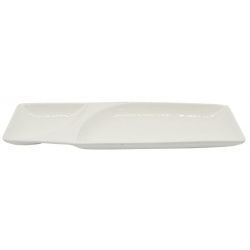 Πιατέλα δύο θέσεων πορσελάνινη λευκή 32εκ Ankor 784431