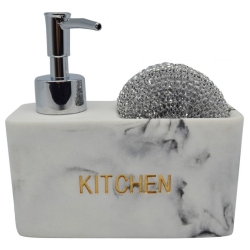 Dispenser με θήκη για σφουγγάρι Kitchen μάρμαρο 15εκ Ankor 794195