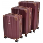 Σετ 3 βαλίτσες ταξιδίου μπορντώ 50εκ-60εκ-70εκ Ankor 798834