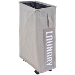 Καλάθι απλύτων υφασμάτινο με ροδάκια Laundry γκρι/χακί 40Lt Ankor 805068