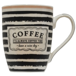 Κούπα πορσελάνης Coffee μαύρο-λευκό 340cc Ankor 811571
