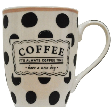 Κούπα πορσελάνης Coffee λευκό-μαύρο 340cc Ankor 811571