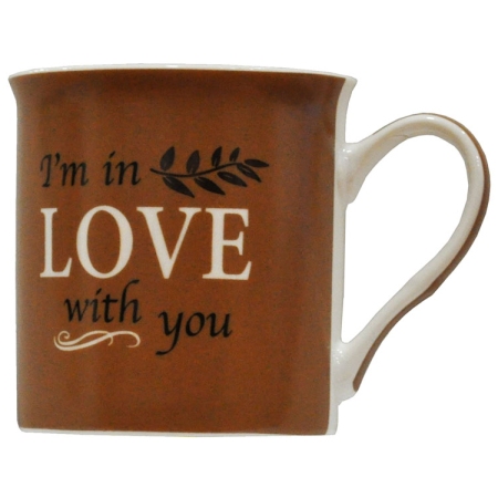 Κούπα πορσελάνης Love καφέ 325cc Ankor 811595