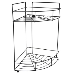 Ραφιέρα μπάνιου γωνία μεταλλική 2 θέσεων μαύρο 30x22x38εκ Ankor 809448