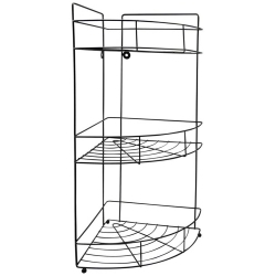 Ραφιέρα μπάνιου γωνία μεταλλική 3 θέσεων μαύρο 30x22x52εκ Ankor 809455